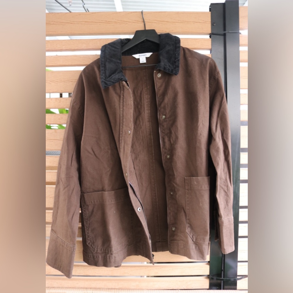 Old Navy Brown Barn Jacket with Black Collar